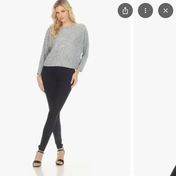 Calme by Johnny Was Grey Dolman Sleeves Cozy Top. Size S MA3 - Picture 4 of 9